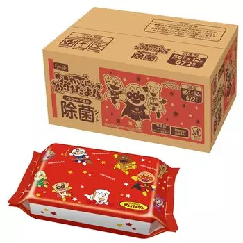 LEC Anpanman Дезинфицирующие влажные простыни 56 x 12 Сделано в Японии Сетчатый тип Безалкогольные красный