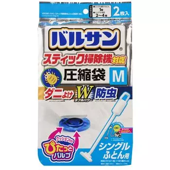 LEC Balsan Stick Vacuum Cleaner Mite Repellent Futon Compression M Size 1 Совместимость с пылесосом, Репеллент/Мешок для защиты от насекомых, (2 куска)/Оцененный