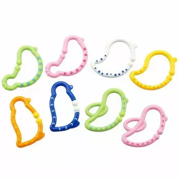 LEC Dream Collection Connecting Multi Ring 8 Pieces Bird Shape Prevention A00056 (Teething Toy/Educational Toy/Lost Ring)
