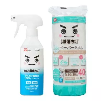 LEC Water 400 мл Набор бумажных полотенец Щелочная электролизная вода Gekiochi-kun + Gekiochi-kun (Чистка, дезинфекция, дезодорация)