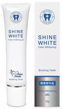 Лечебная отбеливающая зубная паста SHINE WHITE для устранения неприятного запаха изо рта, яблочно-мятный гель 30 г, неабразивная