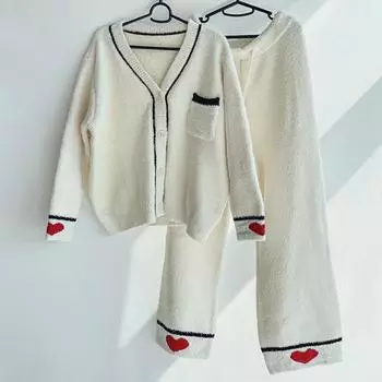 Лечебная пижама RYMD Heart Point из микрофибры для сна, домашняя одежда из флиса single