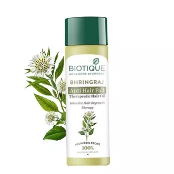 Лечебное масло Брингараджа: против выпадения волос (100 мл), Bio Bhringraj Therapeutic Oil For Falling Hair, Biotique 8.328125