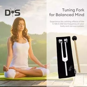 Лечебные камертоны C 128/C 256 Инструменты для музыкальной терапии Камертон из алюминиевого сплава с молоточком для медитации, исцеления чакр и йоги B