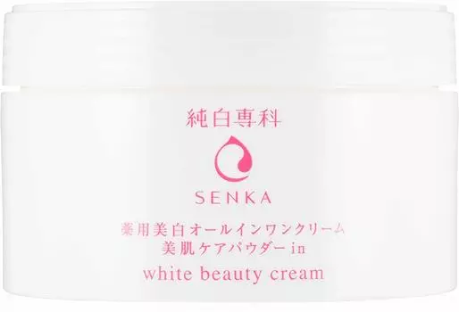 Лечебный крем Junpaku Senka Pure White Cream 100 г, без макияжа, все в одном (Квази-лекарство)