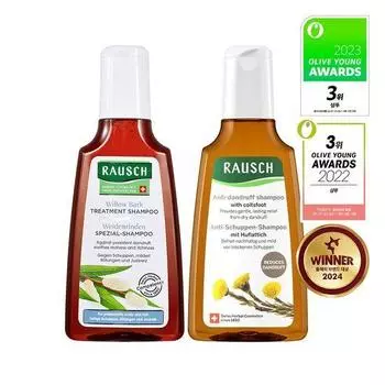 Лечебный шампунь Rausch Willow Bark 200 мл и шампунь Coltsfoot Anti-Dandruff Shampoo 200 мл Duo Special