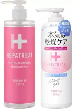 Лечебный увлажняющий лосьон Hepatrite 385 мл, лечебный гель 280 мл + все в одном