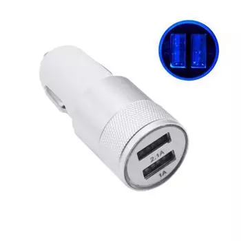 LED 5V 2.1A Dual USB Быстрое автомобильное зарядное устройство для iPhone Samsung Galaxy Tablet серебряный