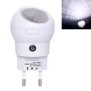 LED Bedroom Lamp Convenience Atmosphere EU Plug 360 Manual Rotation Light Sensor Night Light белый