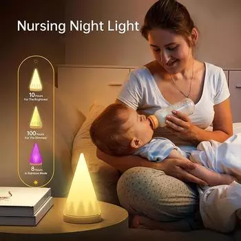LED Bedside Stable Lamp,multi-color children s night light with Timer,USB Charging,Room decor items,for Kids,Living room,Camping White