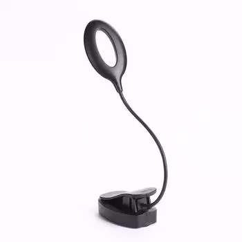 LED Book Light Battery Clip-On Reading Light Cool White 360 folding Portable Flexible Easy Clip Night Dormitory Reading Lamp black
