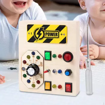 Светодиодная бизибордная доска для детей, сенсорные игрушки, дорожная игрушка, кнопка Монтессори для