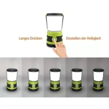 Светодиодный фонарь для кемпинга с 4 режимами освещения, регулируемый поисковый фонарь, работающий от батареек, аварийный фонарь, идеальный для ночных походов, освещение палаток, аварийное отключение электроэнергии zylindrisch зелёный