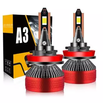 Светодиодные автомобильные фары, супер яркий свет 6000K белый свет 2 шт красный H11 для автомобиля H11