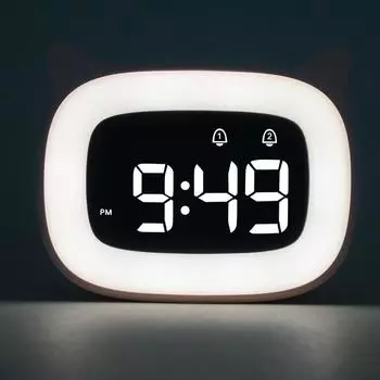 LED cartoon children s alarm clock, student specific creative intelligent electronic clock, bedroom atmosphere, luminous clock оранжевый