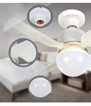 LED Ceiling Fan With Light Remote Control Dimmable Screw Modern Smart Wireless Fans Lighting For Bedroom and Living Room белый