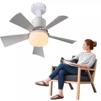 LED Ceiling Fans with Light Remote Control 3 Speeds E26 Socket Ceiling Fan with Light Dimmable for Closet Dressing Room Kitchen