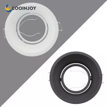 LED Ceiling Light Fixtures Round Square Recessed MR16 GU10 Fixture White/Black Adjustable LED Ceiling Spot Light Frame