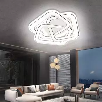 LED Ceiling Light Hexagonal Star White Bedroom Lighting Lamp Living Room Villa Hotel Dining Room Study Room Indoor Lights Lustre Tricolor light