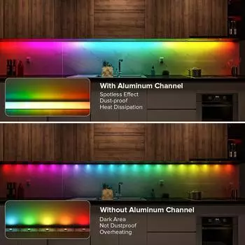 LED Channels Aluminum Holder Diffuser Silver Black PC Cover U V Shape for WS2812B WS2811 FCOB Light Strip Housing Channel 20 PCS