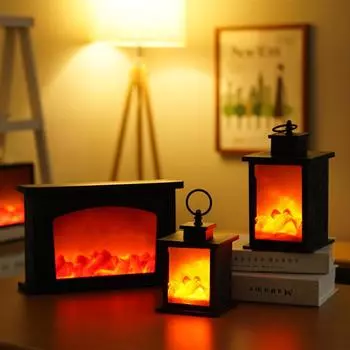 LED Creative Home Fireplace Simulation Flame Lamp Modeling Lamp Nordic Style Decorative Lamp Christmas Crafts Ornaments