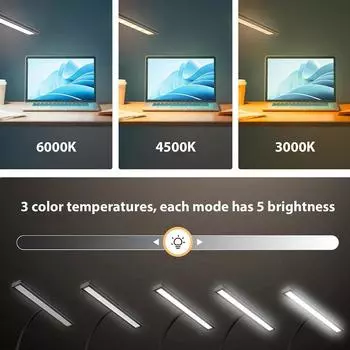 LED Desk Lamp Dimmable Architect Task Table Lamp Timer Remote Control Night Light Clip-on Eye-Care Gooseneck USB Reading Light