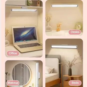 LED Desk Lamp USB Rechargeable Lights Stepless Dimming Table Lamp Hanging Magnetic Bedroom Table Reading Night Lights