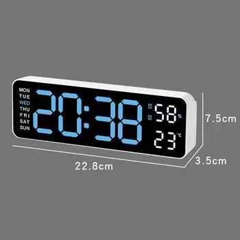 LED Digital Wall Clock Large Screen Time Week Temperature Humidity Display Electronic Alarm Clock For Bedroom Living Room
