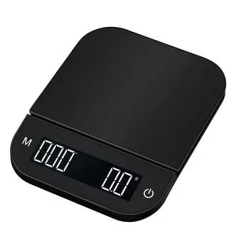 LED Display 3kg Coffee Scale With Timer for Hand Brew Coffee WaterProof Kitchen Scale Type C Power 3Kg чёрный