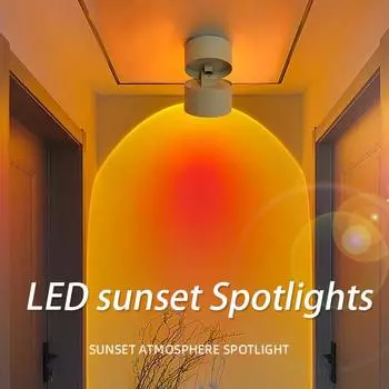 Светодиодный светильник AC 110V-220V COB Sunset Spotlight Surface Recessed Потолочный светильник для домашнего декора Гостиной Прихожей 10W Sunset color&1PCS