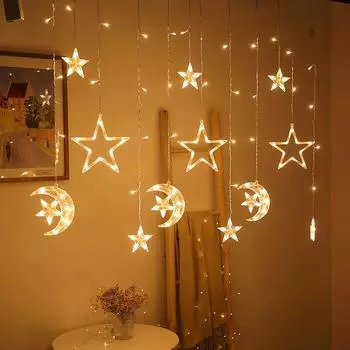 LED Fairy Light EU Plug Bedroom Living Garden Waterproof Curtains String Lights For Wedding Christmas New Year Party Decoration EU