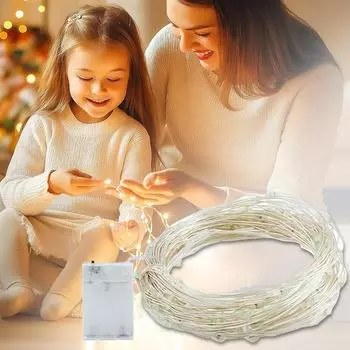 LED Fairy Lights Battery Operated String Lights Waterproof Twinkle Lights Copper Wire Mason Jar Light for Indoor Outdoor Decor 5 meters 50 lights теплый белый