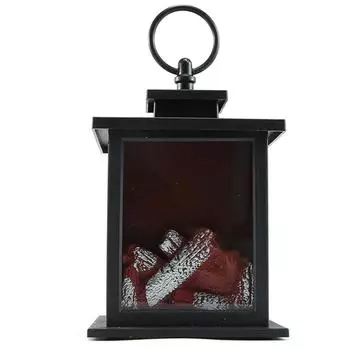 LED Flame Lantern Light Fashionable Retro Lantern Hanging Lamp for Christmas Decoration Square