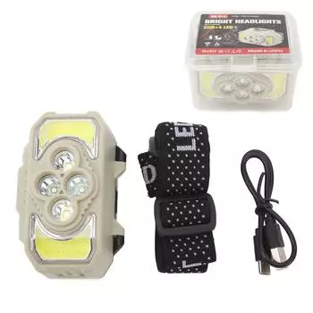 Светодиодный налобный фонарь с высокой яркостью, легкий, мощный дисплей, светодиодный налобный фонарь COB для кемпинга, бега, велоспорта