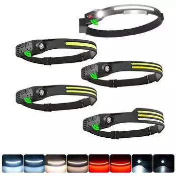 LED Headlamp Rechargeable Headlamps Flashlight Wide Beam Waterproof Headlight Head Lamp Light for Fishing Running Camping
