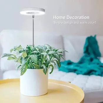 LED Indoor Angel Ring Plant Growth Light 2/4/8H On/Off Timer USB 5V Retractable Height Full Spectrum Simulated Sunlight Plant