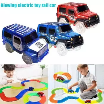 LED Jeep Glow In Girls Детские аксессуары Автомобильная игрушка Up Racing Boys Cars the Track Toy синий