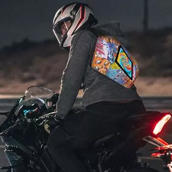 LED Knight Pack Мотоциклетная светящаяся сумка через плечо на одно плечо из твердого материала Graffiti