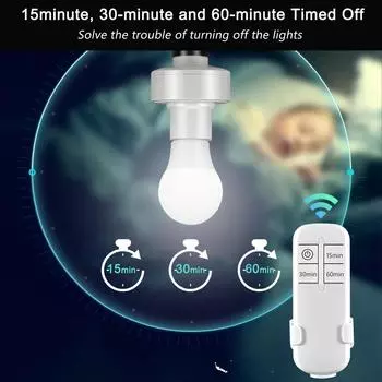 LED Lamp Holder Socket ON/OFF Smart Switch Wireless Remote Control with Remote Control 90V-265V Timer E26 E27 Bulb Lamp Holder