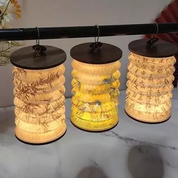 LED Lantern Night Light Portable USB Rechargeable Foldable Book Lights For Bedroom Bedside Festive Atmosphere Decor Table Lamp