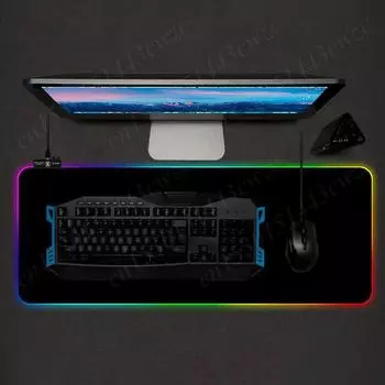 LED Light Mousepad Glowing Gaming Mouse Pad Anti-Slip Rubber Base Computer Keyboard Mousepad 11 Light Modes for Gamer Esports