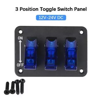 LED Light Racing Car Engine Switch 12V-24V DC 3 Position Toggle Switch Panel Rocker Switch Panel Heavy-Duty ON/Off Switch Plate красный