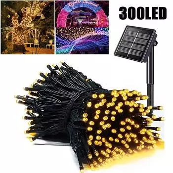 LED Light String Solar Fairy Lights Waterproof Outdoor 32m/22m/12m Flower Ring Street Lights Christmas Party Garden Decoration 5M 20LEDS