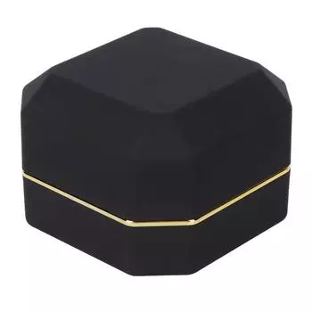 Светодиодная подсветка Подарочная коробка для ювелирных изделий Серьги-гвоздики Витрина для предложения Помолвка СвадьбаЧерный белый