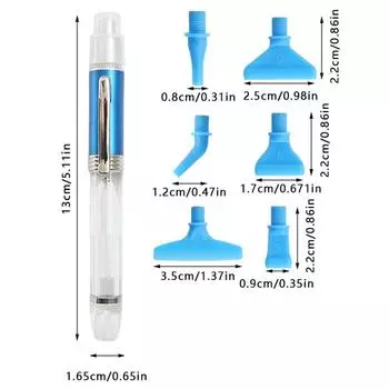 LED Lighting Point Drill Pens Multi-placer Diamond Painting Pen Replacement Pen Heads Cross Stitch Nail Art Embroidery Accessori серебряный