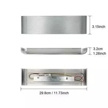 LED Living Room Wall Lights Aluminum Up Down Wall Lamps Bedside Corridor Aside Wall Light Fixture Indoor Wall Sconce au23 Warm White (2700-3500K) белый