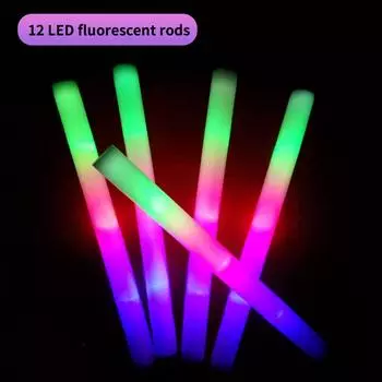 Led Luminous Sticks Party Rave Foam Glow Stick Rgb Fluorescent Dark Light for Bar Wedding Birthday Festival Supplies Accessories 48x4cm