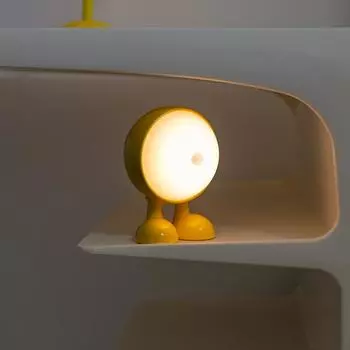 LED Mini Night Light Cute Big Eyes Desk Lamps Desktop Ornament Book Light Kids Room Bedside Bedroom Decor Holiday Gifts жёлтый