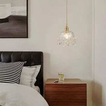 LED Modern glass Pendant lamp living room Fixtures Glass European Retro Pendant Lighting Vintage Single head Lamp 110-220V Warm light