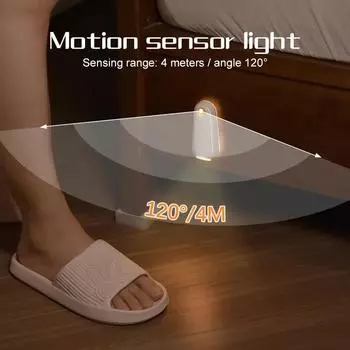 LED Motion Sensor Light 2in1 RGB Night Light 8 Light Modes Type-C Rechargeable Lamp for Toilet Corridor Passageway Step Lighting 1 PCS